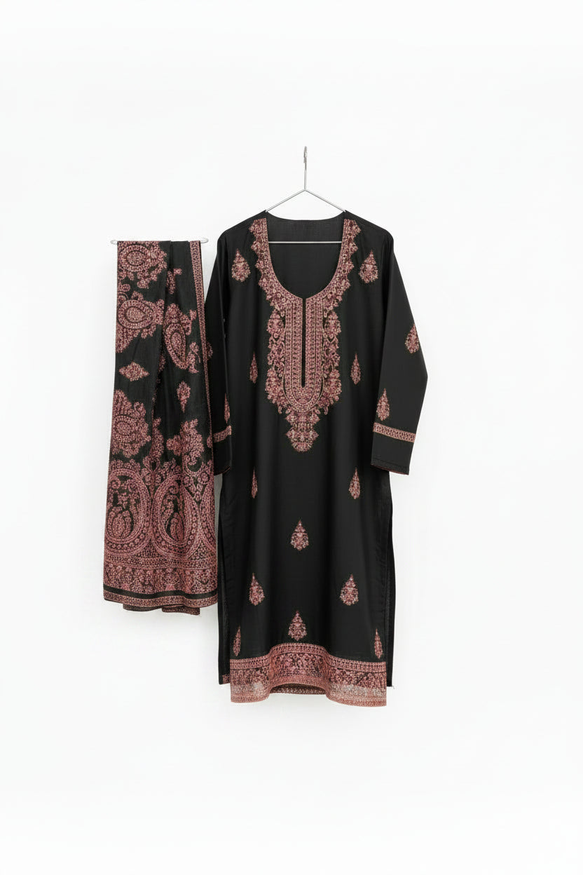 Winter Collection - Heavy Front Embroidered Women's Suit